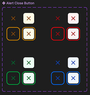 Lukkeknapp-varianter for alerts