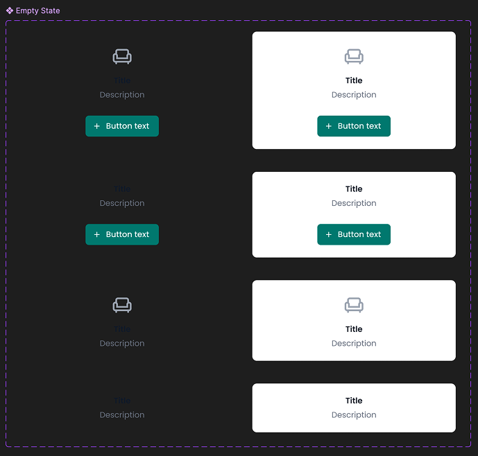 Empty state-komponenter med og uten call to action