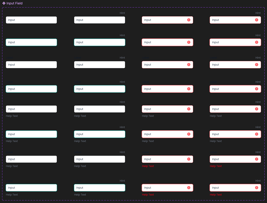 Input-felt med hint, hjelpetekst og feiltilstander